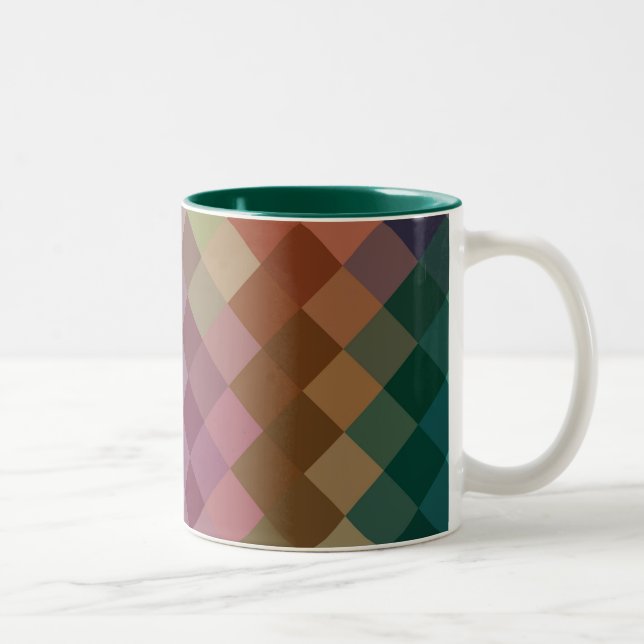 Multifärgad Diamond Chevron Mönster 4 Två-Tonad Mugg (Höger)
