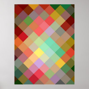 Multifärgad Diamond Sömlös Mönster 2 Poster