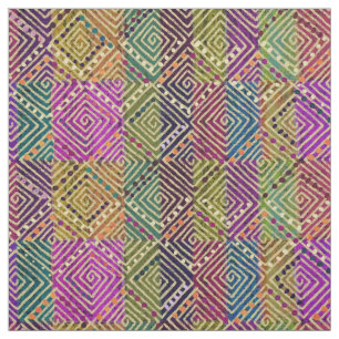Multifärgad Diamonds Patchwork Lera Trasa Stil Tyg