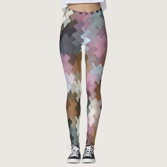 Multifärgad digitalkamera Mönster Leggings (Framsida)