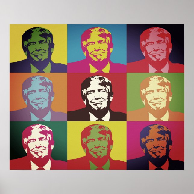 Multifärgad Donald Trump Poster (Framsidan)