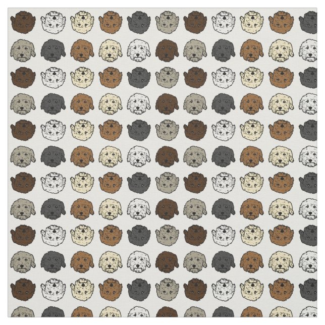 Multifärgad Doodle hundar Tyg (Provkarta)