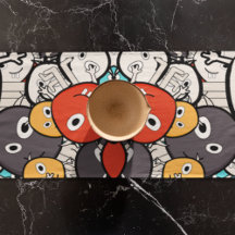 Multifärgad Doodle Monster Ansikte