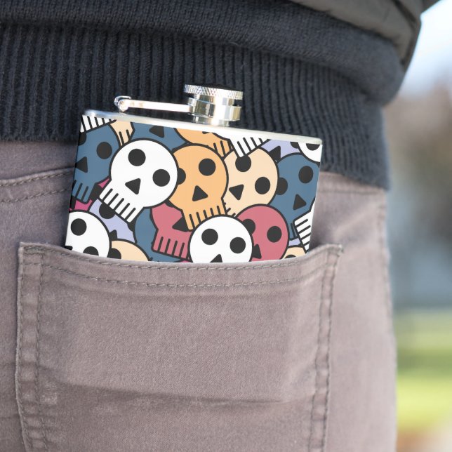 Multifärgad Döskallar Mönster Fickplunta (In Situ)