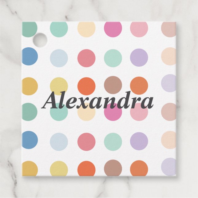 Multifärgad Dots Mönster Gåvor Etiketter (Framsida)