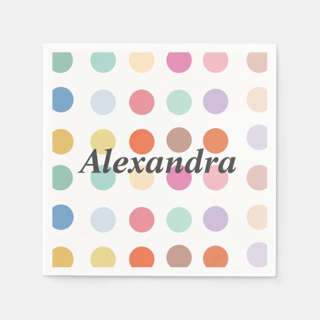 Multifärgad Dots Mönster Pappersservett (Framsidan)