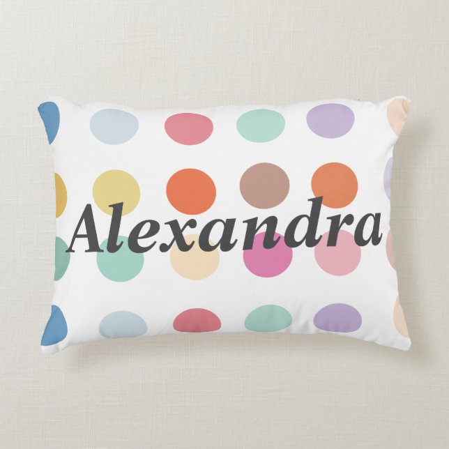 Multifärgad Dots Mönster Prydnadskudde (Framsidan)