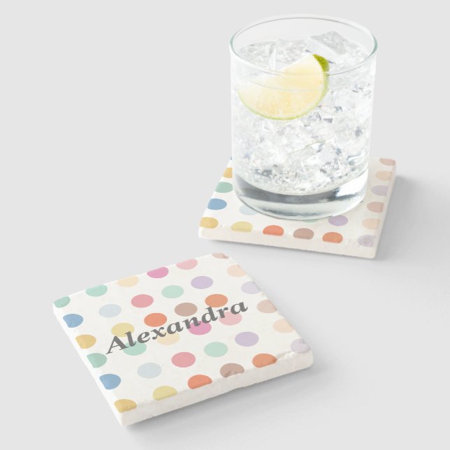 Multifärgad Dots Mönster Stenunderlägg (Sidan)