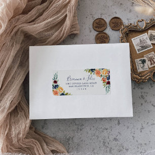 Multifärgad Elegant Blommigt Bröllop OSA Adress Adressetikett