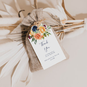 Multifärgad Elegant Blommigt Bröllop Tack Presentetikett