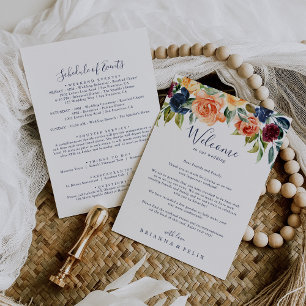 Multifärgad Elegant Blommigt Bröllop Välkommen Bre