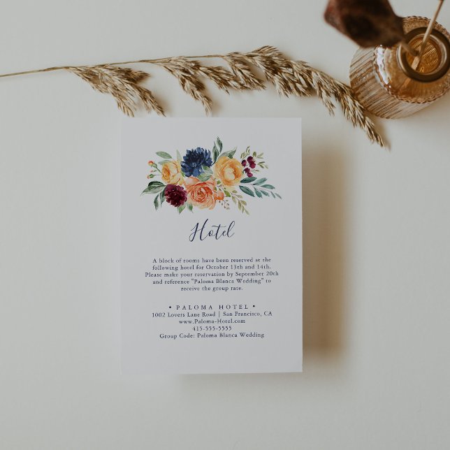 Multifärgad Elegant Blommigt Hotel Tilläggskort (Skapare uppladdad)