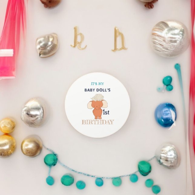 Multifärgad Elephant Tecknad Runt Klistermärke (Baby & Mom Elephant party theme sticker,birthday party sticker,gift pack,envelope,return gift sticke)