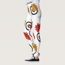 Multifärgad Fall Geographic Lövs Leggings