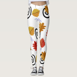 Multifärgad Fall Geographic Lövs Leggings