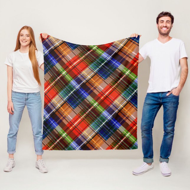 Multifärgad Flanell Play Tartan Mönster Fleecefilt (Skapare uppladdad)