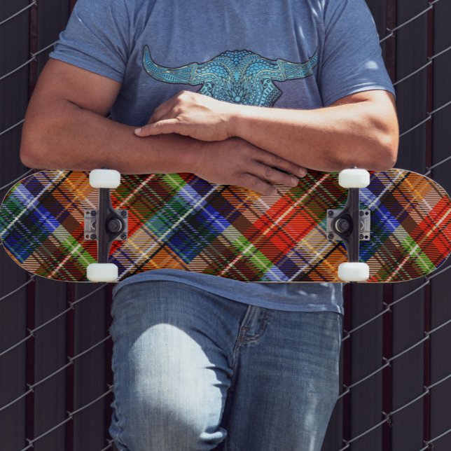 Multifärgad Flanell Play Tartan Mönster Mini Skateboard Bräda 18,5 Cm (Skapare uppladdad)