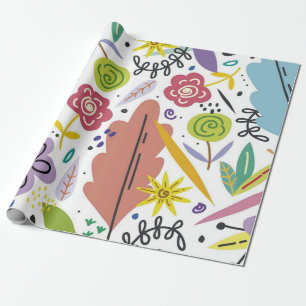 Multifärgad Flowers Vår-bakgrund Presentpapper
