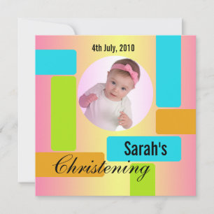 Multifärgad för babyChristeninginbjudan Inbjudningar