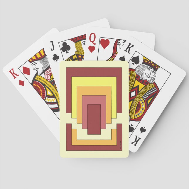 Multifärgad för rektangulär Abstrakt (70:s Stil) Casinokort (Baksidan)