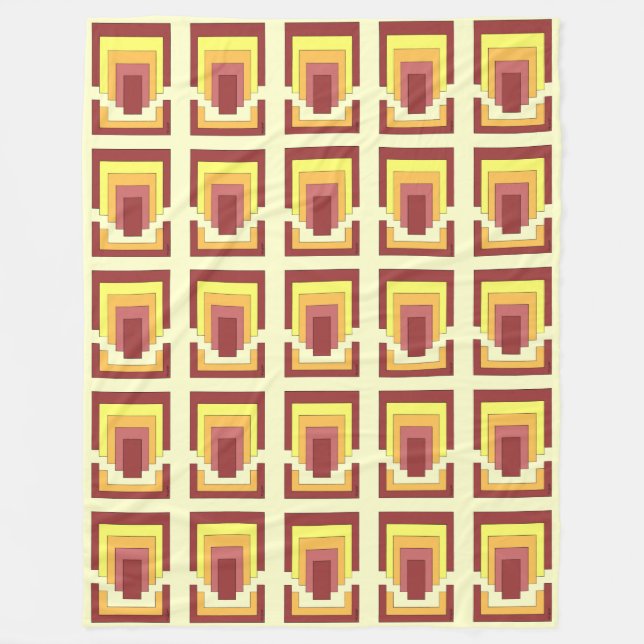 Multifärgad för rektangulär Abstrakt (70:s Stil) Fleecefilt (Framsidan)