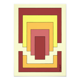 Multifärgad för rektangulär Abstrakt (70:s Stil) Fototryck