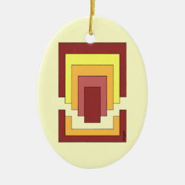 Multifärgad för rektangulär Abstrakt (70:s Stil) Julgransprydnad Keramik