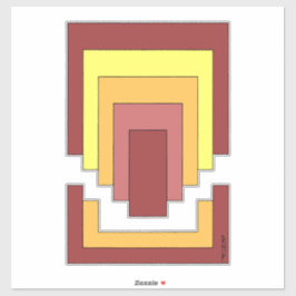 Multifärgad för rektangulär Abstrakt (70:s Stil) Klistermärken