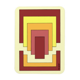 Multifärgad för rektangulär Abstrakt (70:s Stil) Magnet