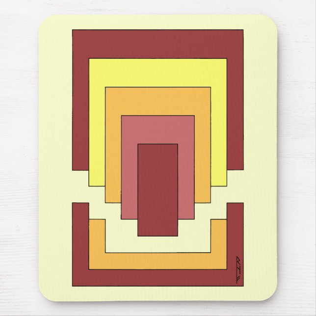 Multifärgad för rektangulär Abstrakt (70:s Stil) Musmatta (Framsidan)