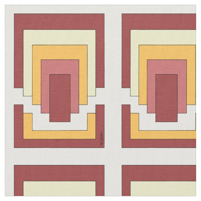 Multifärgad för rektangulär Abstrakt (70:s Stil) Tyg (Närbild)