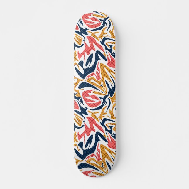 Multifärgad för sömlös abstrakt av modern penseldr mini skateboard bräda 18,5 cm (Framsida)