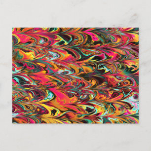 Multifärgad Fractal. Parrot Mönster. Abstrakt Art. Vykort