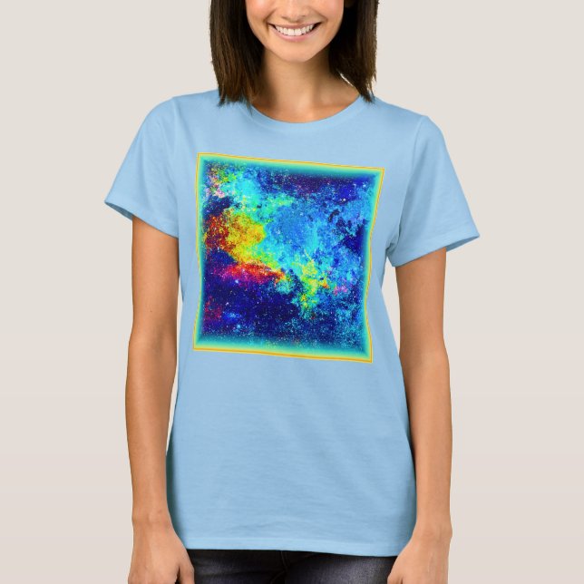 Multifärgad Galaxy-design. Köp nu T Shirt (Framsida)