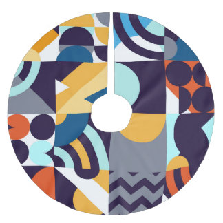 Multifärgad geometri: Primitiv formfusion Fusion Julgransmatta Borstad Polyester