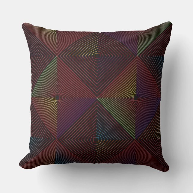 Multifärgad Geometrical Dekorativ kudde (Framsida)