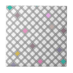 Multifärgad geometrisk kontrollerad Mönster Kakelplatta