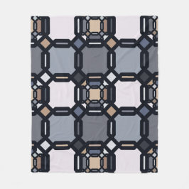 Multifärgad geometrisk ornament i muterade skuggor fleecefilt