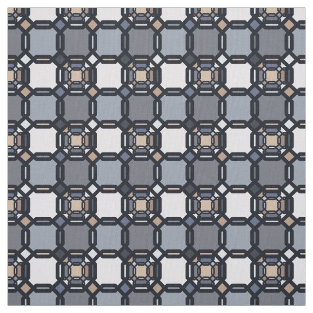 Multifärgad geometrisk ornament i muterade skuggor tyg (Provkarta)