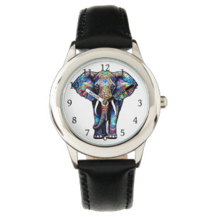 Multifärgad Glas Elephant 3 Armbandsur