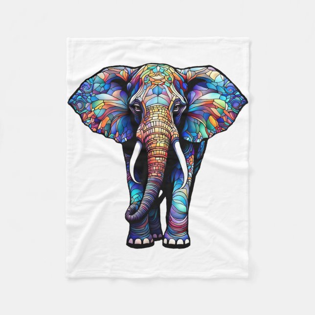 Multifärgad Glas Elephant 3 Fleecefilt (Framsidan)