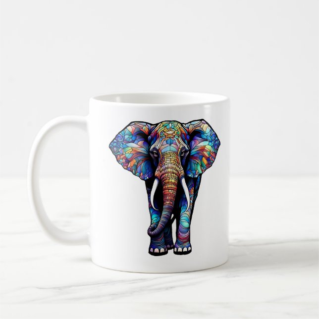 Multifärgad Glas Elephant 3 Kaffemugg (Vänster)