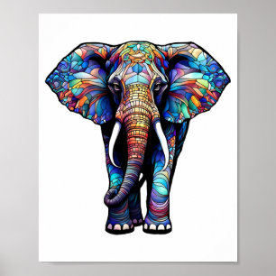 Multifärgad Glas Elephant 3 Poster