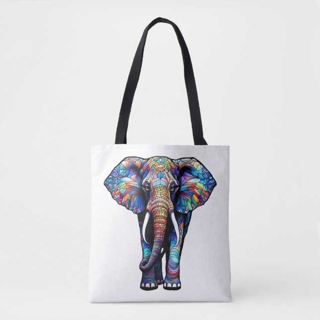 Multifärgad Glas Elephant 3 Tygkasse (Framsida)