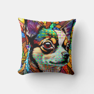 Multifärgad Glass Chihuahua Hund 171 Kudde