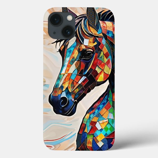 Multifärgad Glass Mosaic Horse 15 (Baksida)