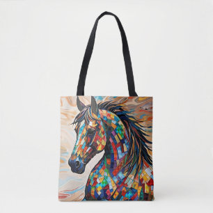 Multifärgad Glass Mosaic Horse 15 Tygkasse