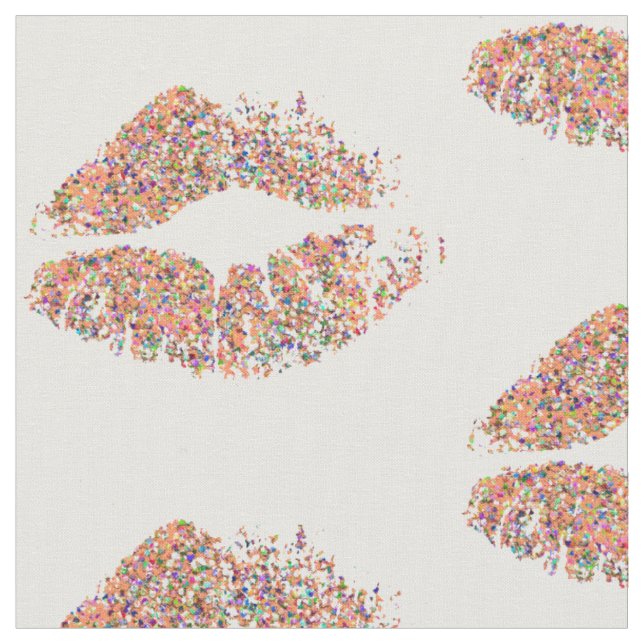 Multifärgad Glitter Läppar #25 Tyg (Närbild)