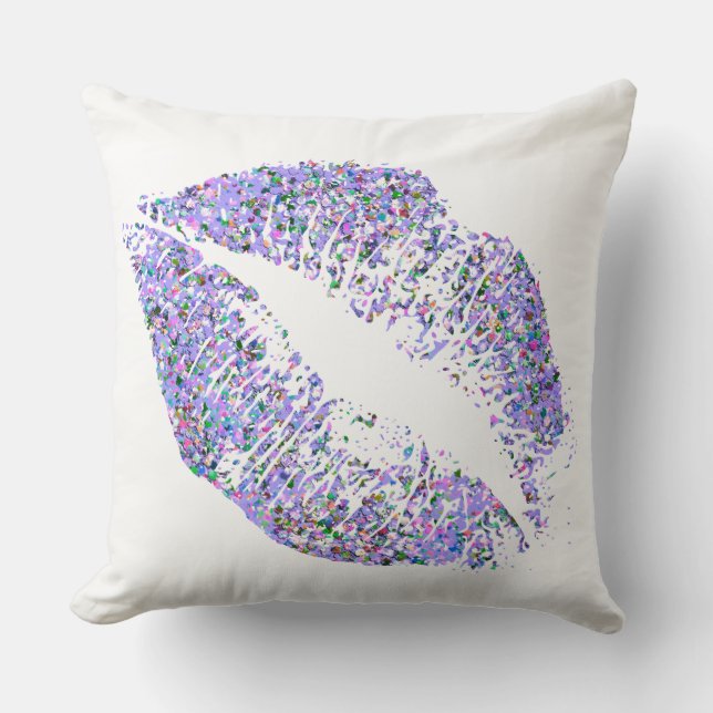Multifärgad Grit Glitter Läppar #11 Kudde (Framsida)