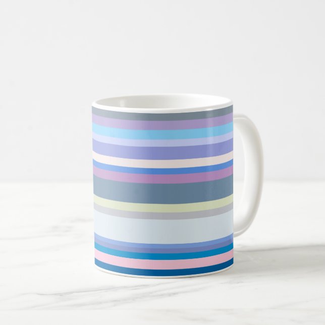 Multifärgad Grönt/Grått/iger/Rosa/Lila/blå Kaffemugg (Framsida höger)